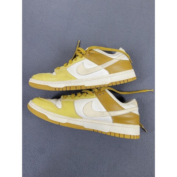 Nike Dunk Low Retro Shoes Mens Size 9.5 Yellow‎ White FZ4042-716 University Gold main image 8